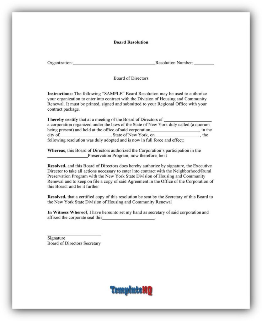 Board Resolution Sample 08 Board Resolution Sample 08