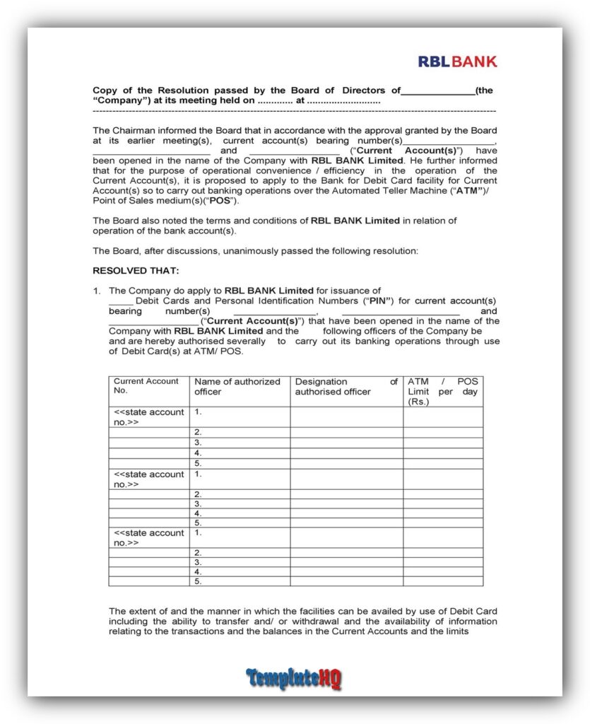 Board Resolution Sample 18 Board Resolution Sample 18