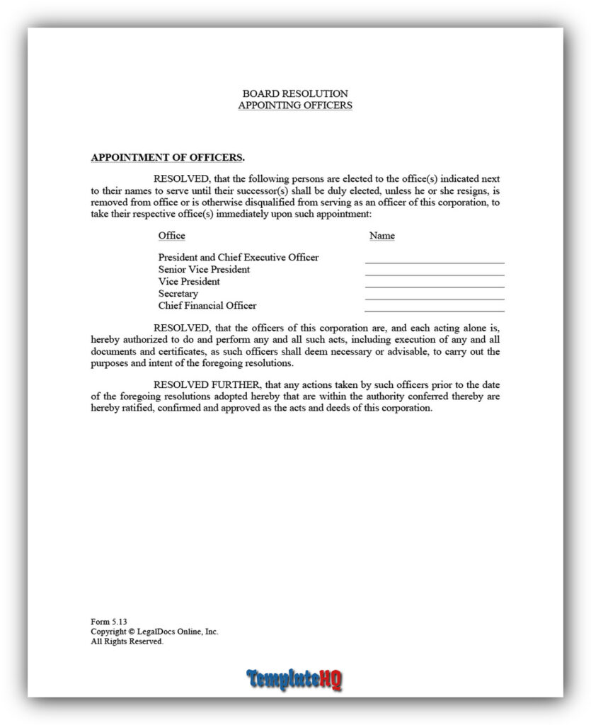 Board Resolution Sample 20 Board Resolution Sample 20