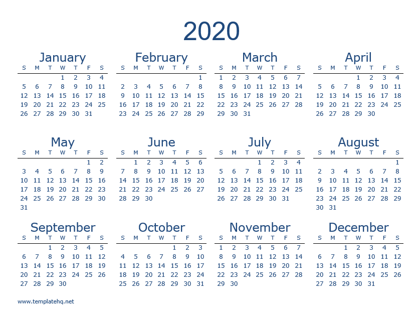 2020 calendar printable 2020 calendar printable