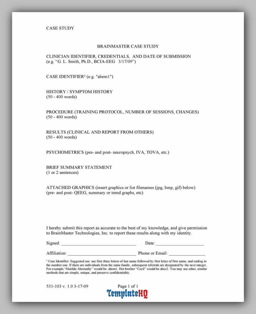 Case Study Template Free Case Study Template Free
