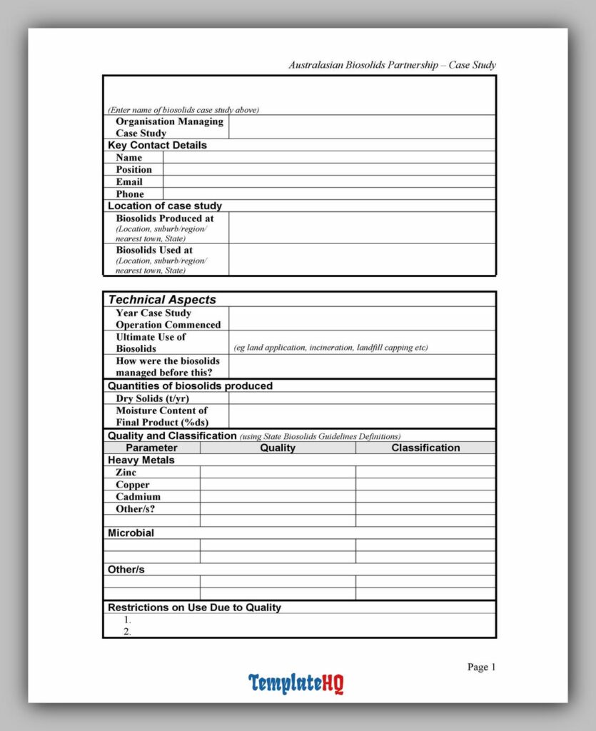 Case Study Template Free Download Case Study Template Free Download