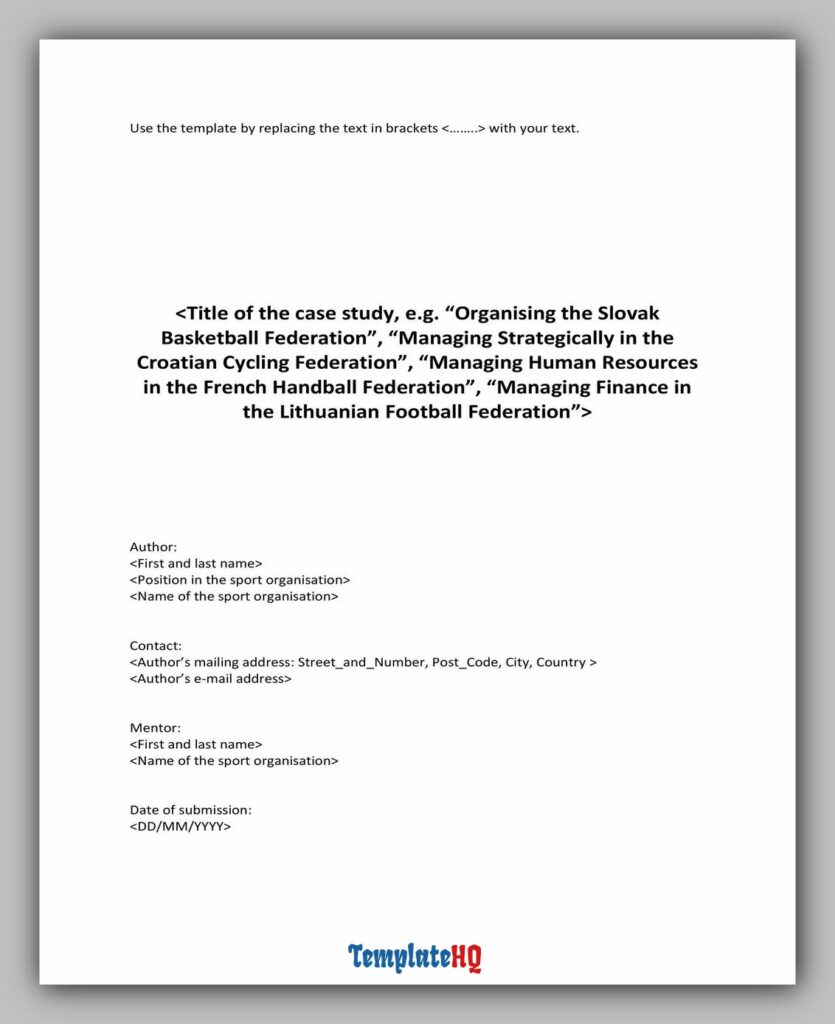 Case Study Example 47 Case Study Example 47