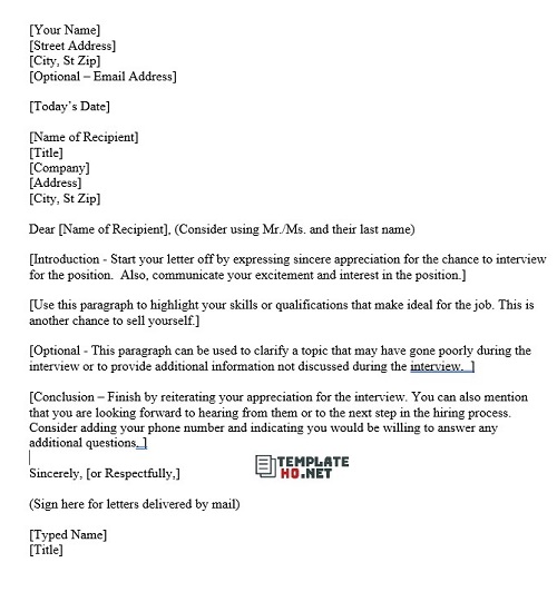 Interview Thank You Letter Template Interview Thank You Letter Template