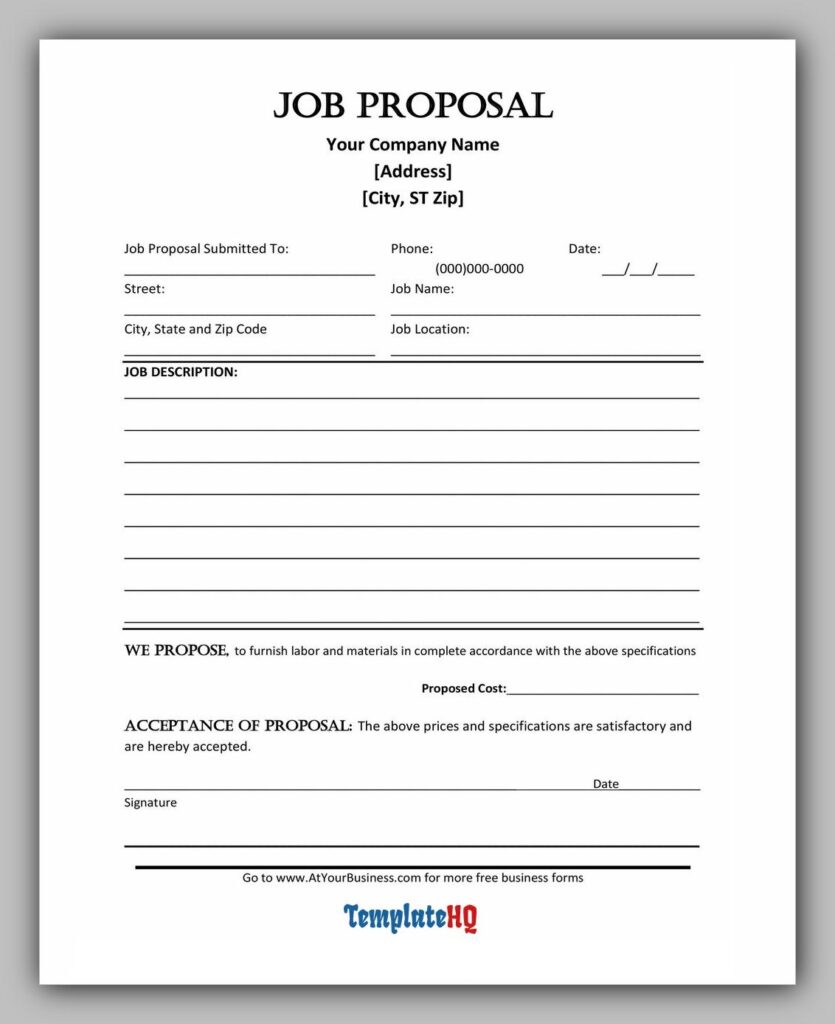 Job Proposal Format