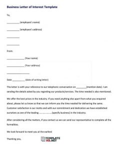 Letter of Interest Template 16