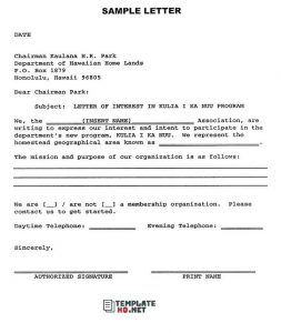 Letter of Interest Template 18