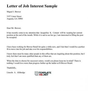 Letter of Interest Template 20