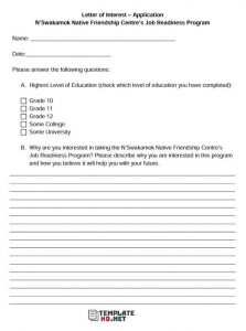 Letter of Interest Template 21