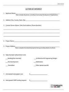Letter of Interest Template 29