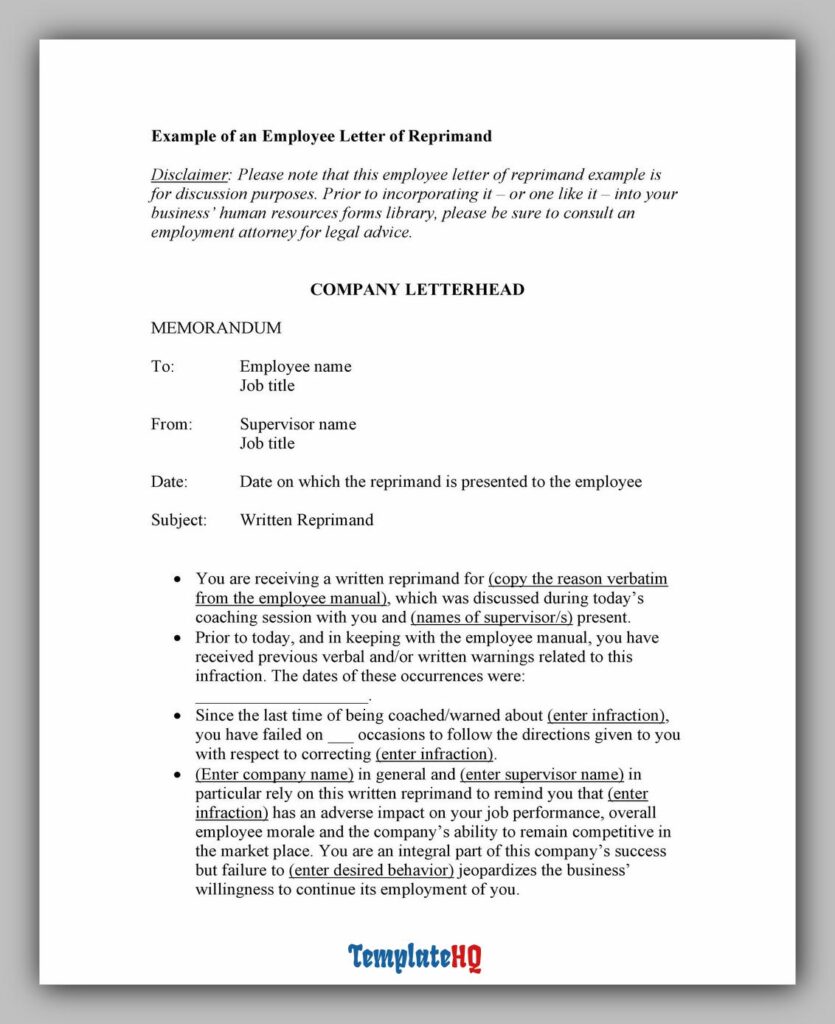 Letter of Reprimand 01 Letter of Reprimand 01