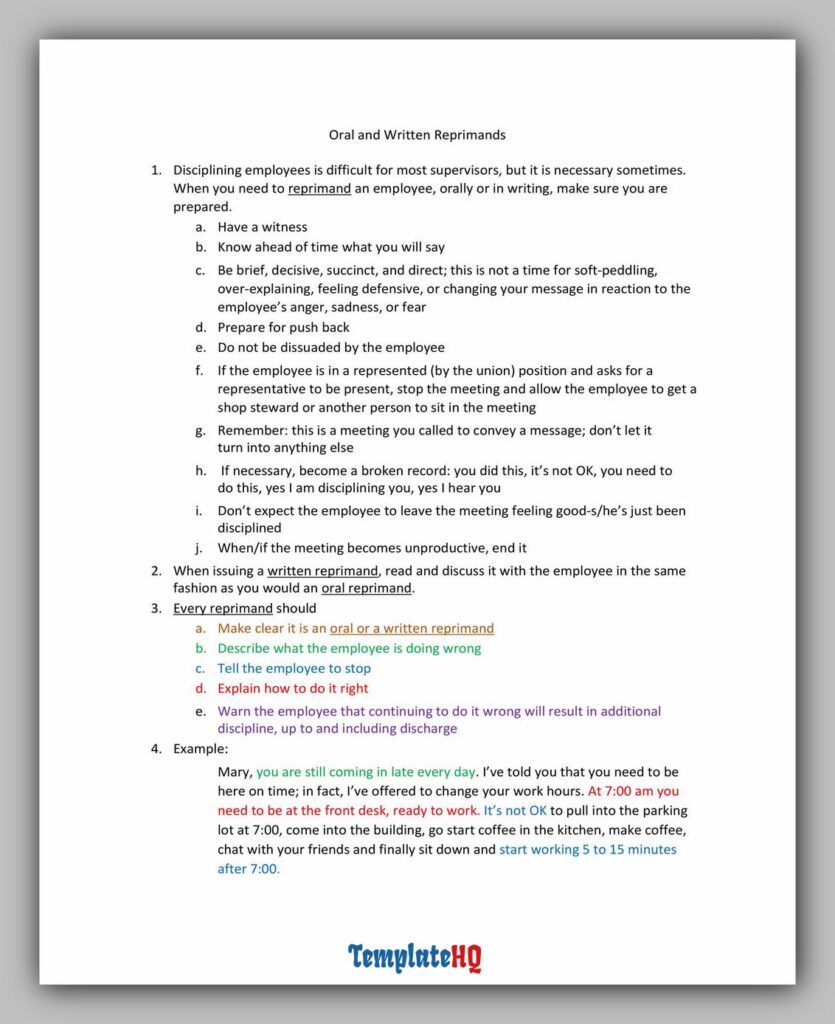 Letter of Reprimand 10 Letter of Reprimand 10