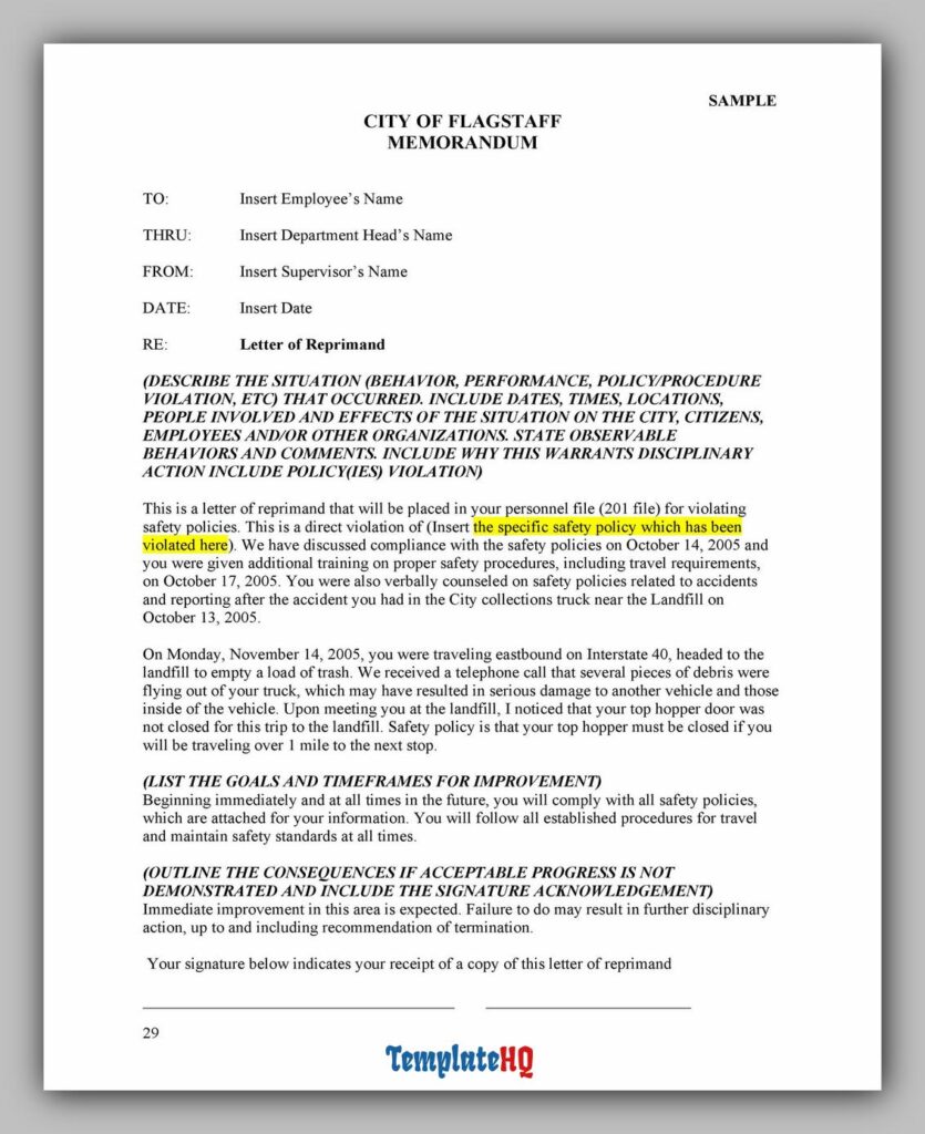 Letter of Reprimand 13 Letter of Reprimand 13