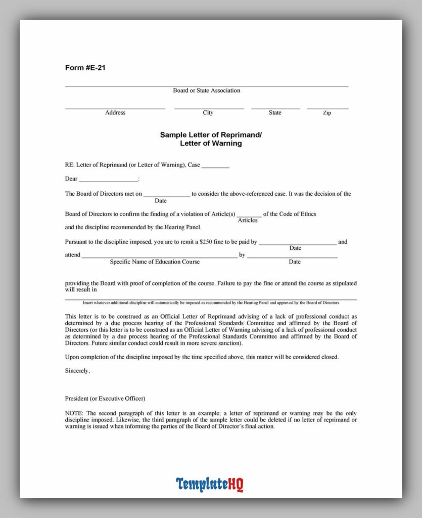 Letter of Reprimand 14 Letter of Reprimand 14