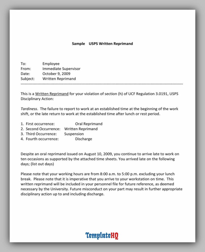 Letter of Reprimand 15 Letter of Reprimand 15