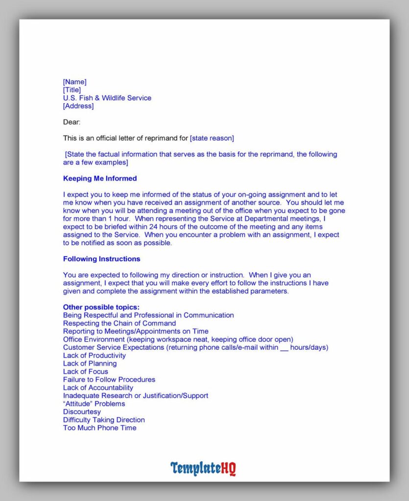 Letter of Reprimand 16 Letter of Reprimand 16