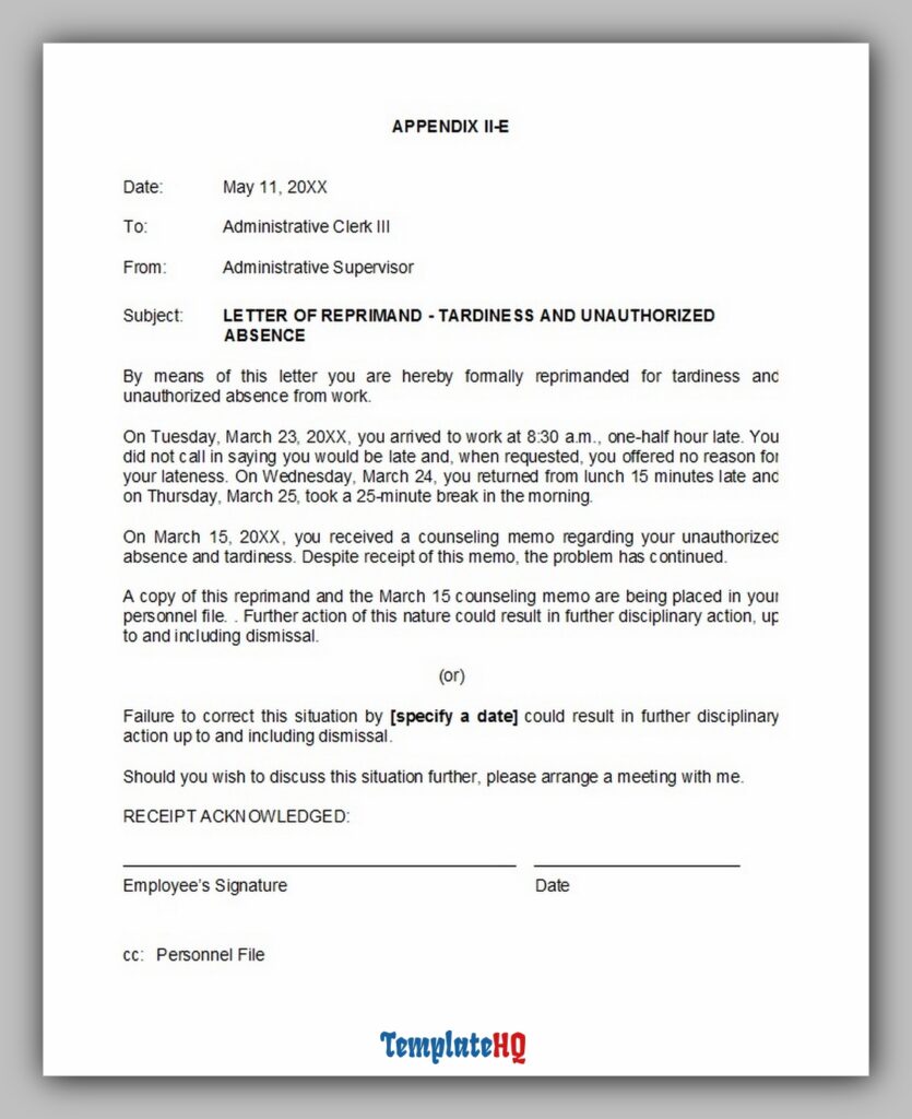 Letter of Reprimand 22 Letter of Reprimand 22