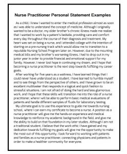 nurse practitioner personal statement examples uk