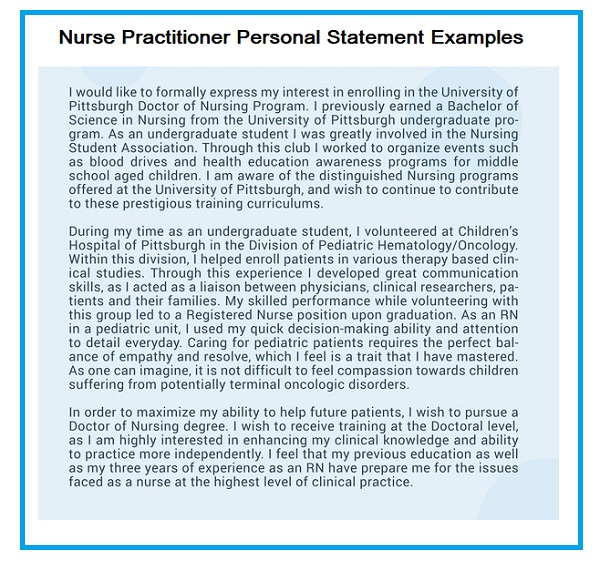 Nurse Practitioner Personal Statement