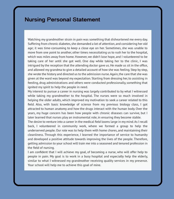 Nursing Personal Statement for A Job 01
