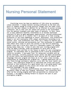 nursing personal statement job application examples