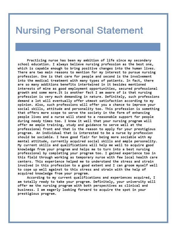 Nursing Personal Statement for A Job 03