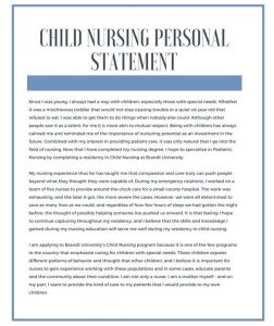 personal statement for nursing job sample