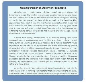 writing a personal statement for a job nursing