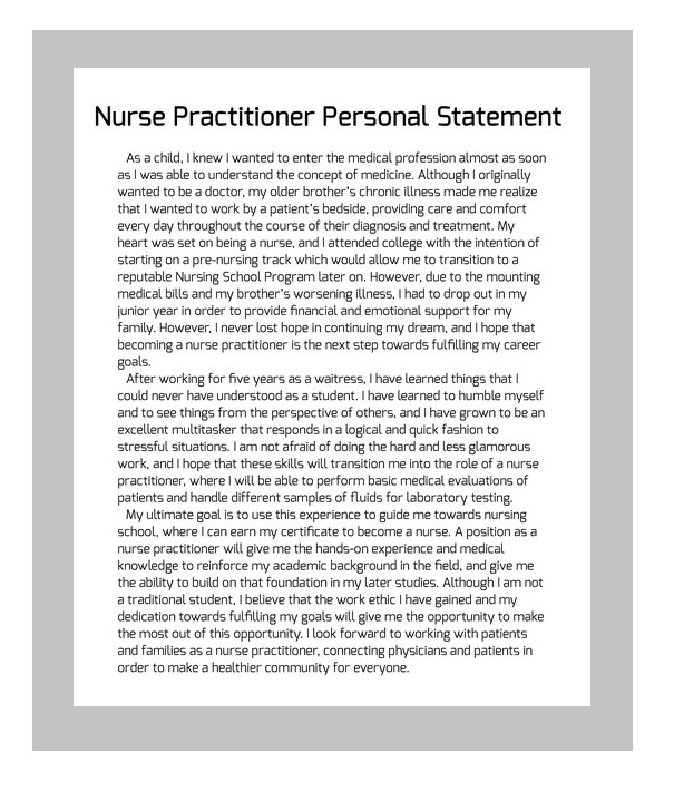 Nursing Personal Statement for A Job 07