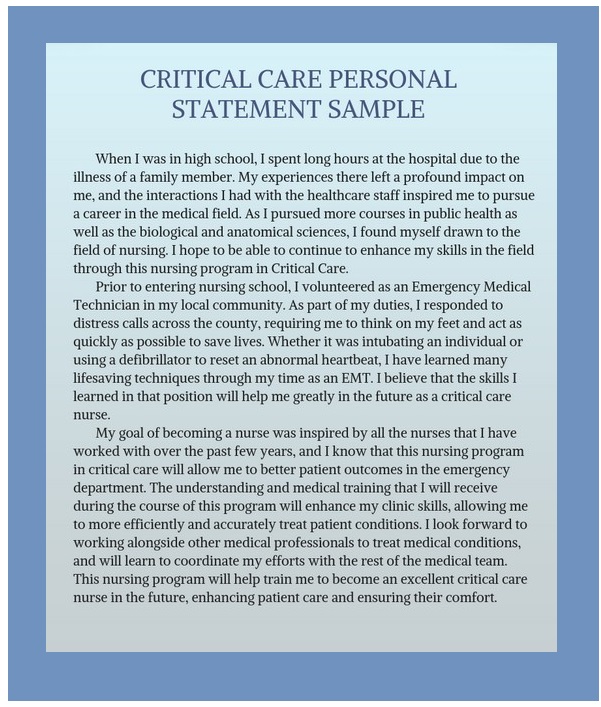 Nursing Personal Statement for A Job 08