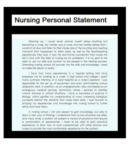 personal statement for nursing application