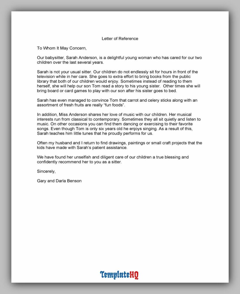 Personal Reference Letter 04
