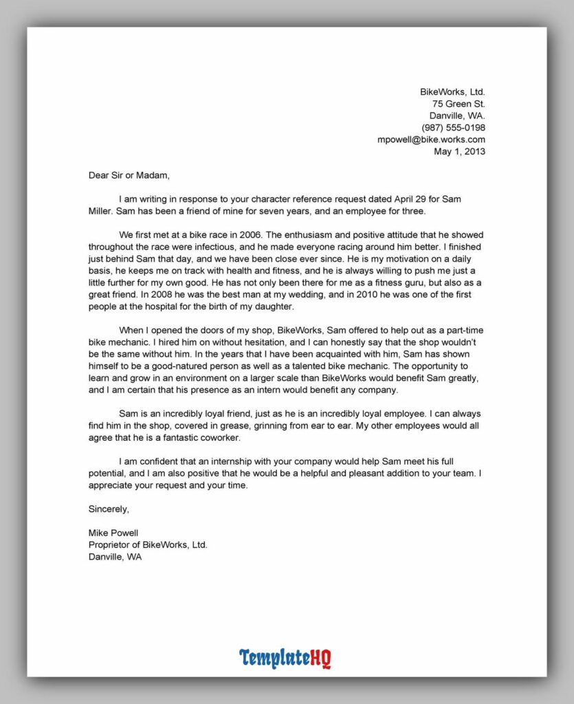 Personal Reference Letter 11