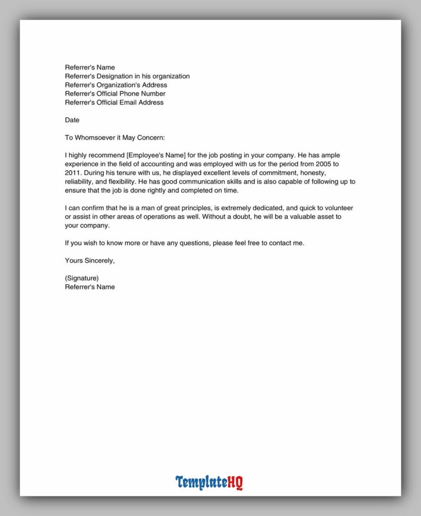 Personal Reference Letter 26 Personal Reference Letter 26