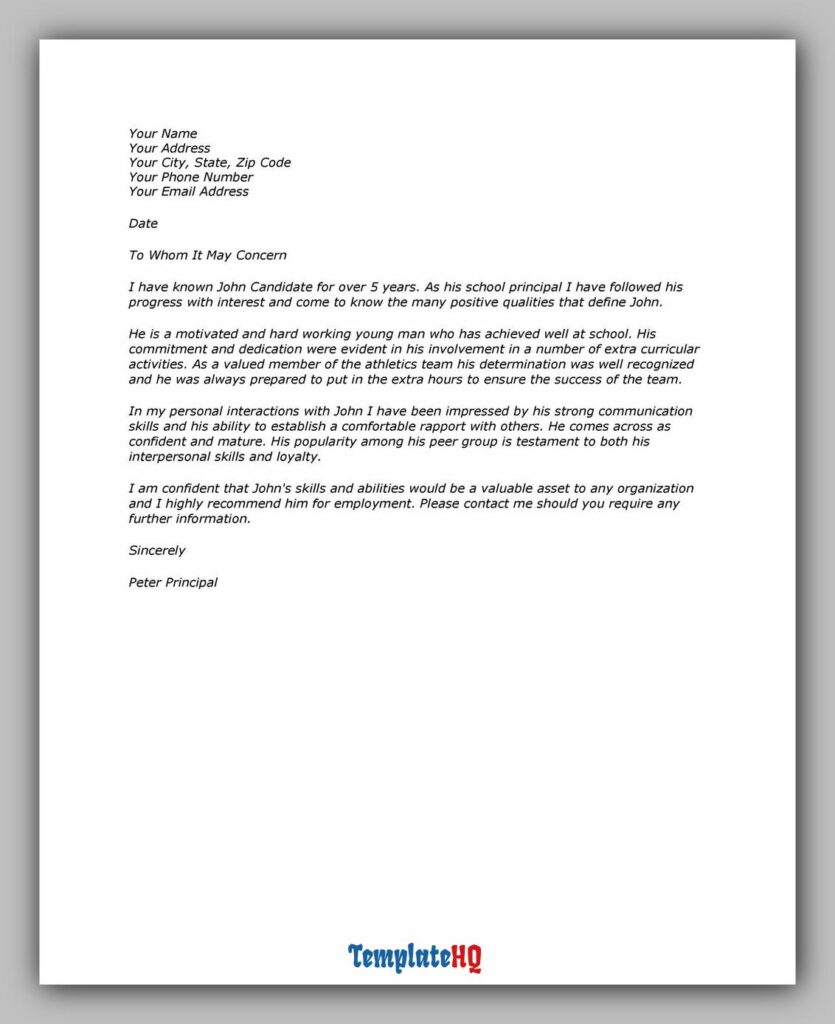 Personal Reference Letter 29 Personal Reference Letter 29
