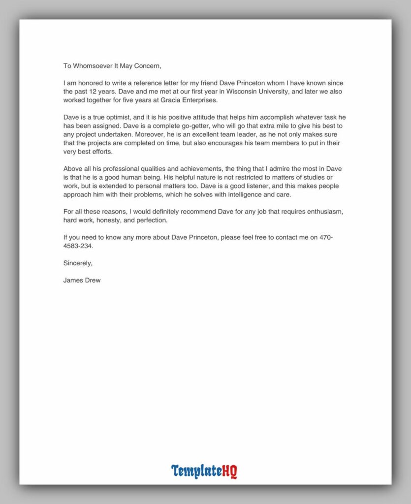 Personal Reference Letter 32 Personal Reference Letter 32