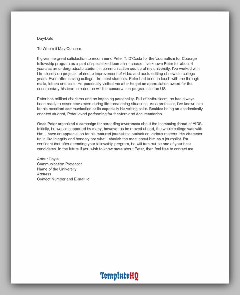 Personal Reference Letter 36