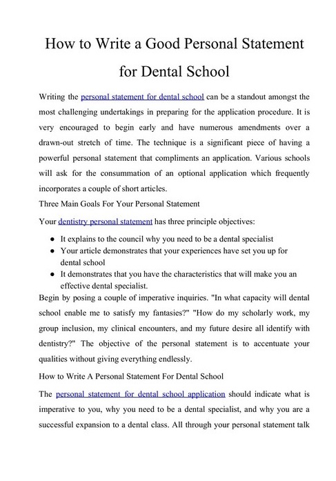 Personal Statement Dentistry 04