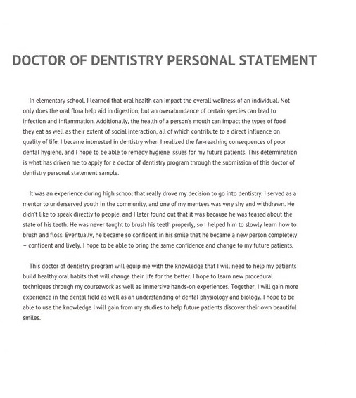 Personal Statement Dentistry 06