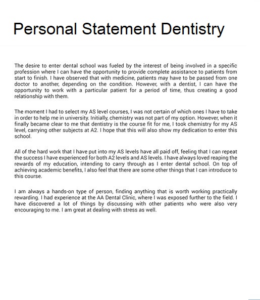 Free Dental Personal Statement Examples