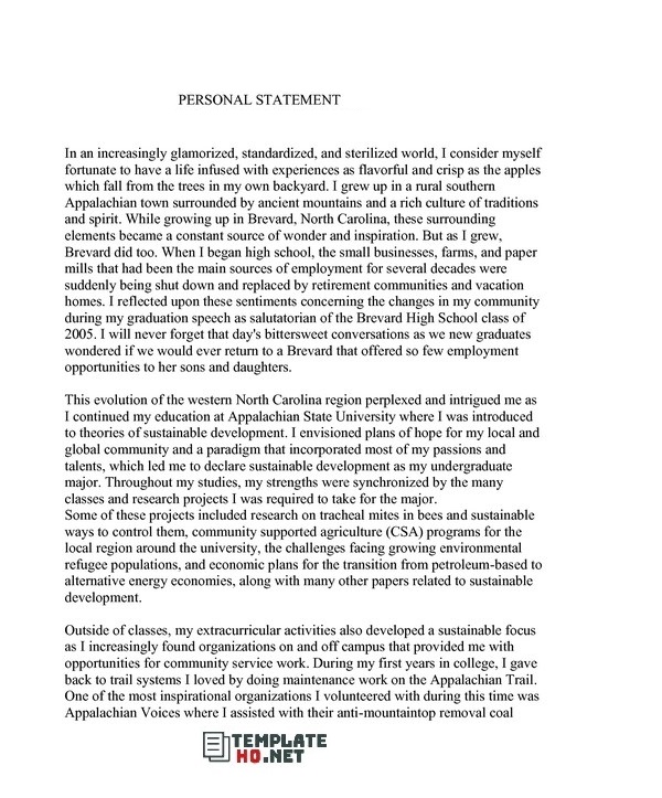 Personal Statement Examples College 02