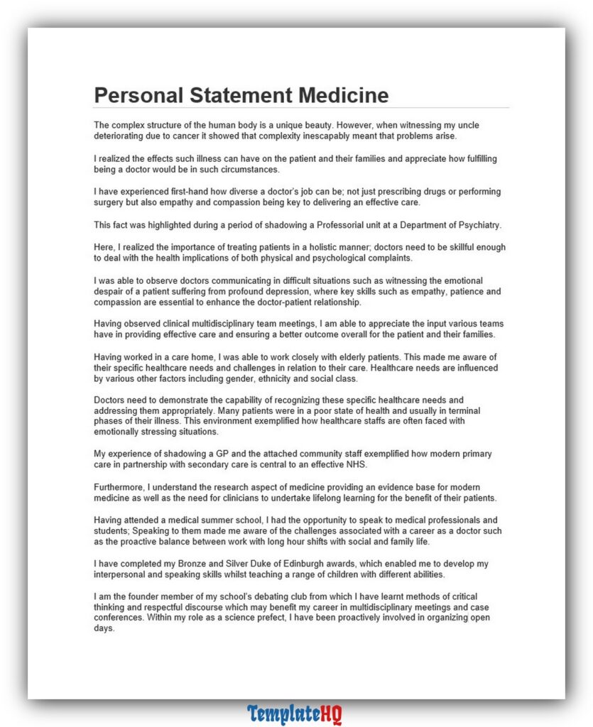 Personal Statement Medicine 03