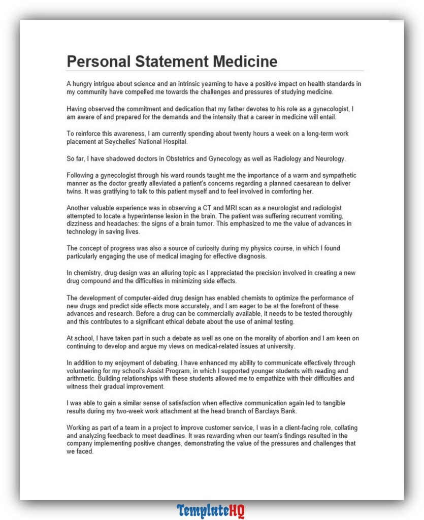 Personal Statement Medicine 06