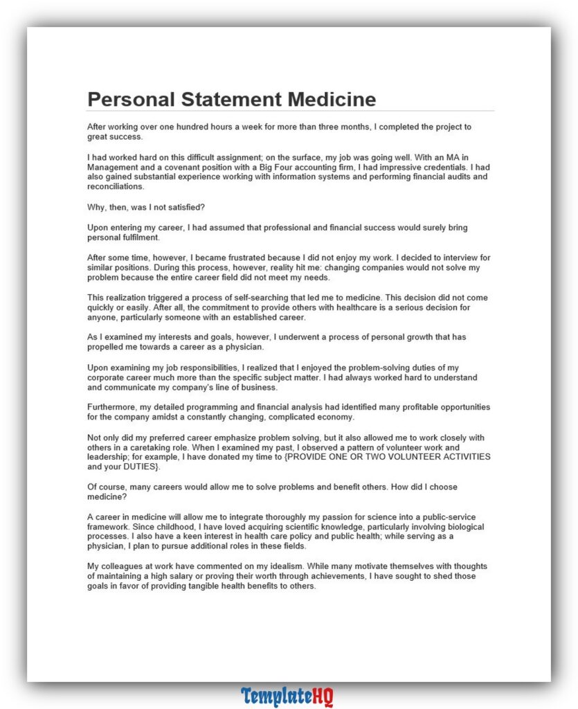 Personal Statement Medicine 07