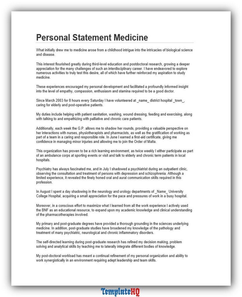 Personal Statement Medicine 08