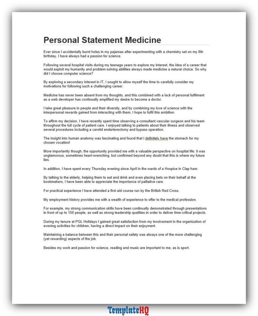 Personal Statement Medicine 09