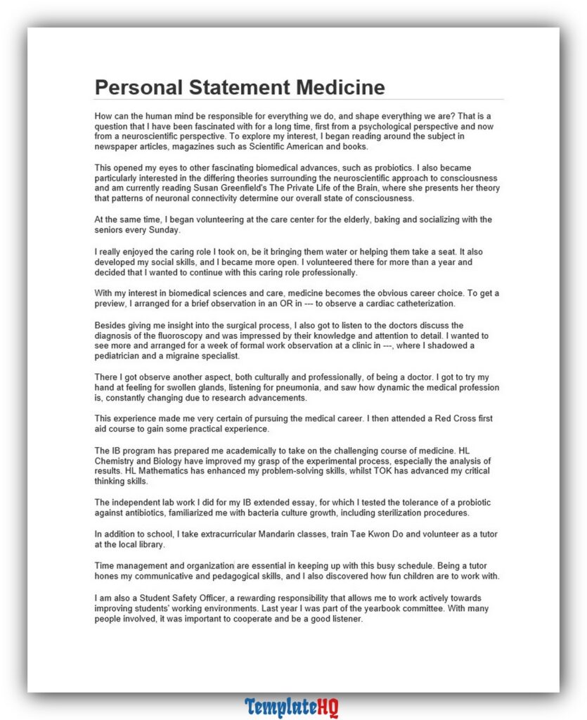 Personal Statement Medicine 14