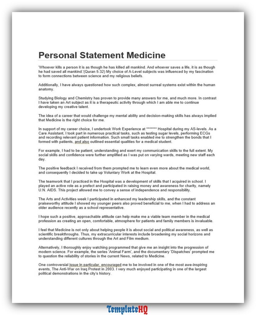 Personal Statement Medicine 15