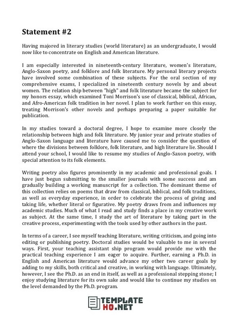 Personal Statement Undergraduate Sample