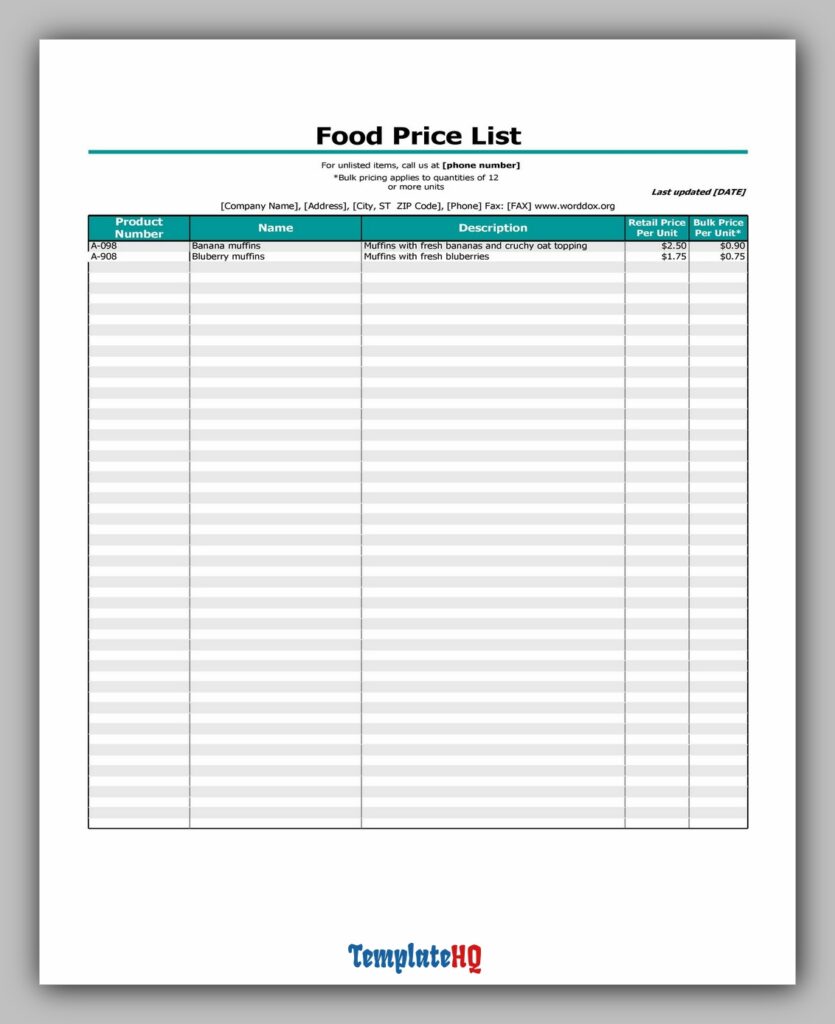 Product Price List 04 Product Price List 04